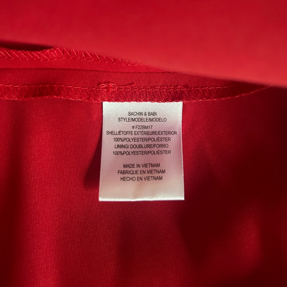 Sachin + Babi Blaine Bow Train Mini Dress | red | size 0 - Picture 7 of 13